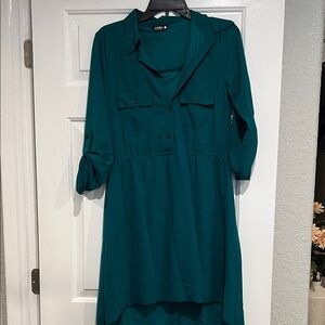 Indulge Teal High-Low Dress